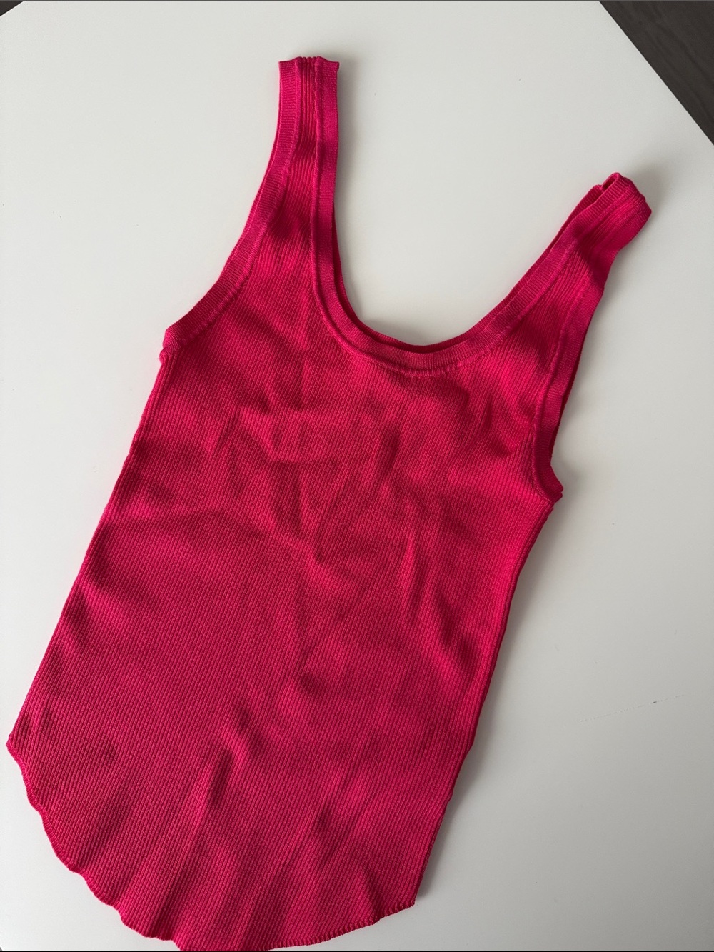 Babaton Hot Pink Ribbed Tank Top